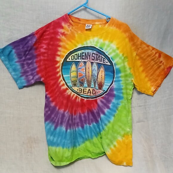 Vintage Tie-Dyed Doheny State Beach Surfer T-Shirt, XL - Picture 6 of 13